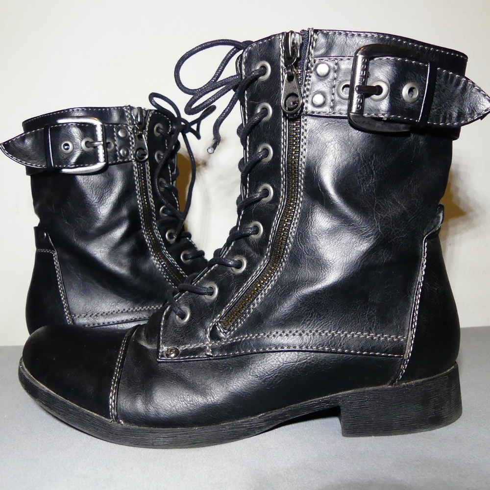Guess Black Combat Boots